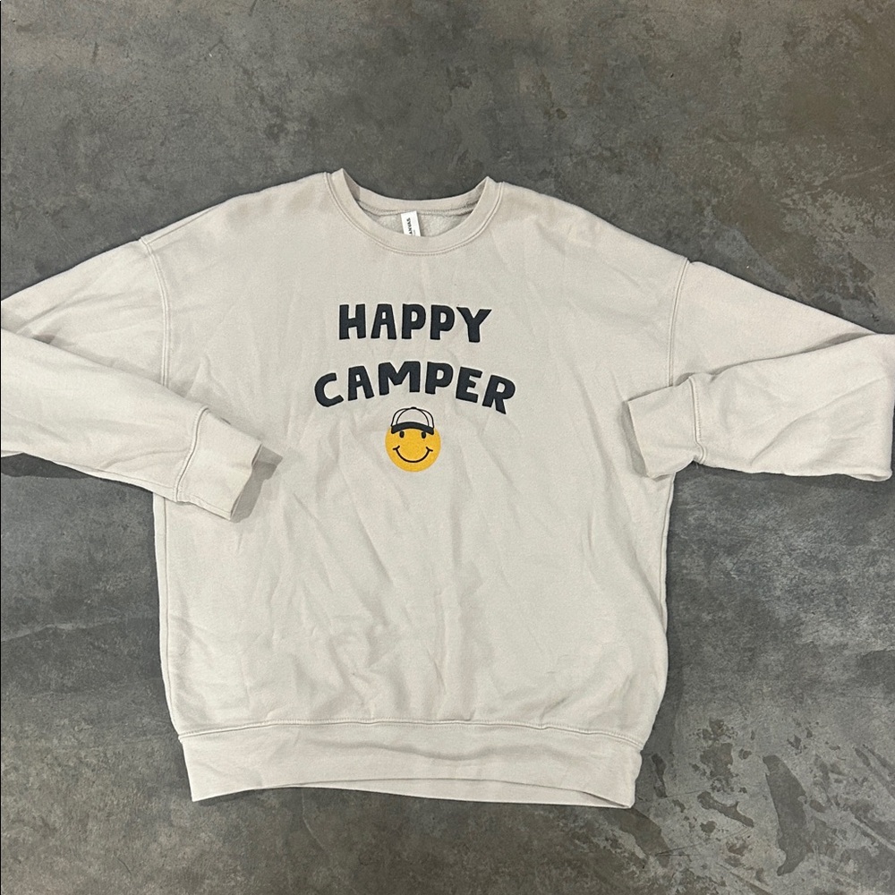 Happy Camper Cream Sweater